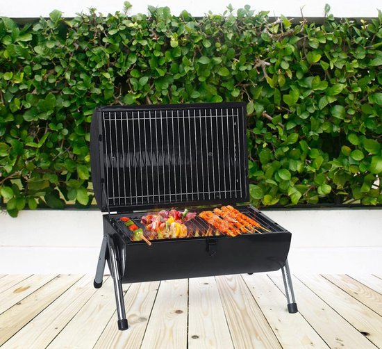 Houtskool Barbecue, Rookbarbecue, Mini BBQ, Tafelgrill, Picknick, Camping Grill, Grilloppervlakte (LxB) 38 x 52 cm van Ribelli
