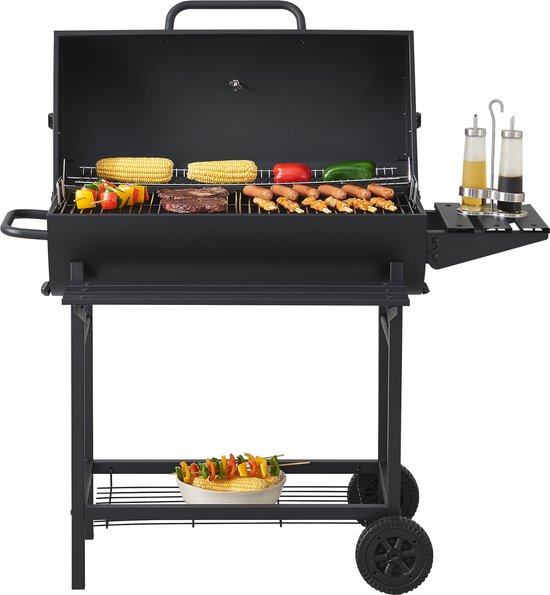 Houtskool BBQ Armento met deksel 95x108x61 cm zwart casa.pro van casa.pro