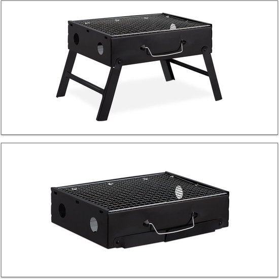 Houtskool BBQ - Barbecue - Inklapbaar - Barbecue Houtskool - Tafel Grill - Camping - Strand - Festival - Park van YelloGoods