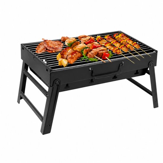 Houtskool BBQ Grill - Opvouwbaar - Draagbare Barbecue - RVS - Zilver