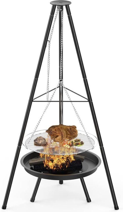 Houtskool Driehoekige Grill BBQ Barbecue Draagbare Grill Rvs Grill Vouwen Camping Grill BBQ, Barbecue Grill Outdoor Grill voor Camping Picknicks Tuin Beach Party 27.5"x27.5"x63.5" van Merkloos