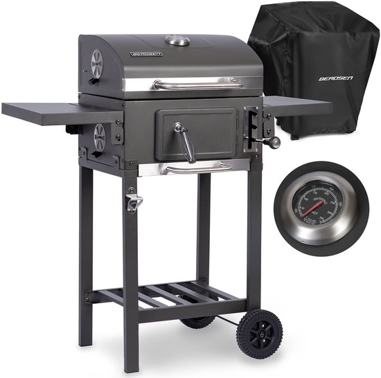 Houtskool Grill met Hoes Berdsen BD-892 Zwart van Merkloos
