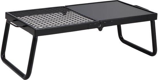Houtskoolbarbecue (BBQ) - Opvouwbare Tafelbarbecue/Campinggrill - Draagbaar - Afmeting 57 x 28,5 x 23 cm - Tot 300 °C - Inclusief Grillrooster & Grillplaat - Voor Camping & Tuin