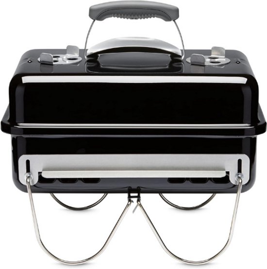 Houtskoolbarbecue | Draagbare Barbecue | Camping Barbecue Met Deksel En Tafelblad | Een Met Porselein Geëmailleerde Schaal | Klein En Licht | Outdoor Oven - Zwart (1131004)