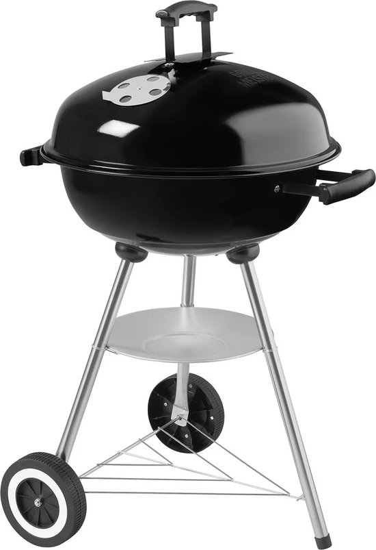 Houtskoolbarbecue - Kogelbarbecue - Ronde Barbecue - Op Wielen - BBQ - 45 x 83 centimeter - Metaal - Zwart