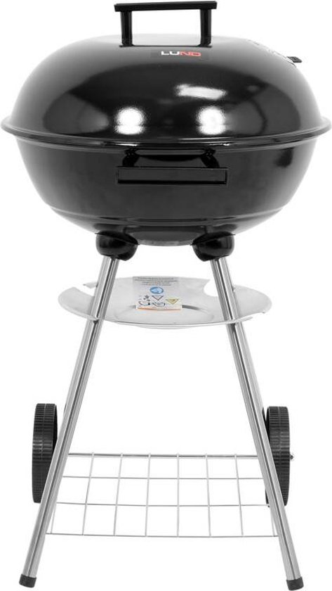 Houtskoolbarbecue met Deksel en Wielen – Ø 41 cm Grillrooster – Inclusief Waterdichte Hoes