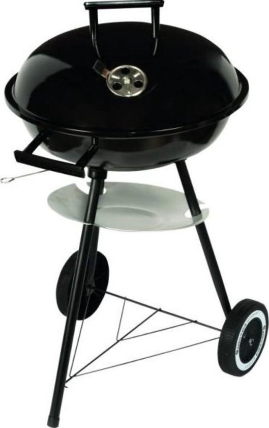 Houtskoolbarbecue met deksel, wielen en onderste plank, Master Grill van Master Grill