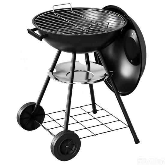 Houtskoolbarbecue - Tuinbarbecue - Ronde barbecue - Kampeerbarbecue - Voor houtskoolgebruik, geschikt voor tuinfeesten en buitenkoken - Metaal+Plastic - 42×45,5×73 cm - Voor tuin, camping en buitenevenementen - Zwart