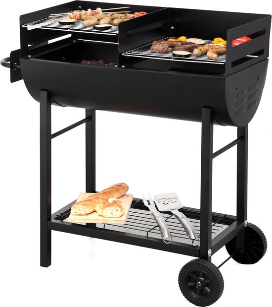 Houtskoolgrill Detroit, zwart van Tepro