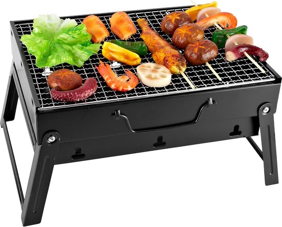 Houtskoolgrill - Draagbaar - Opvouwbaar - Klein - Houtskoolgrillrek - Tuinbarbecue