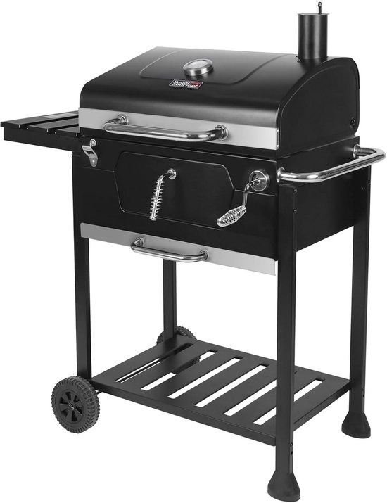 Houtskoolgrill met Inklapbare Tafel & Verstelbare Temperatuur - 59 x 42 cm van Merkloos