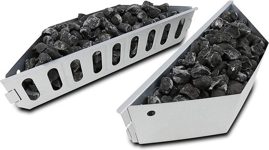 Houtskoolmand voor Weber Grill - Directe en Indirecte Warmte - Houtskoolbriket Brandstofhouder - 2 stuks