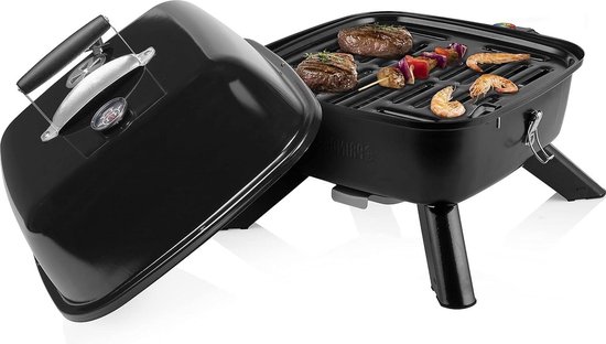 Hybrid Barbecue Elektrisch Kolen Inclusief deksel van Merkloos