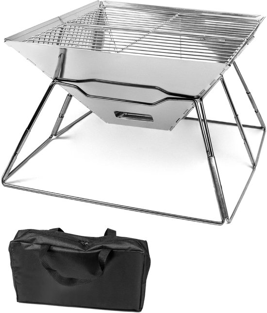 Ibenzoa® Roestvrijstalen opvouwbare vuurschaal voor tuin, camping en buitenactiviteiten van Ibenzoa