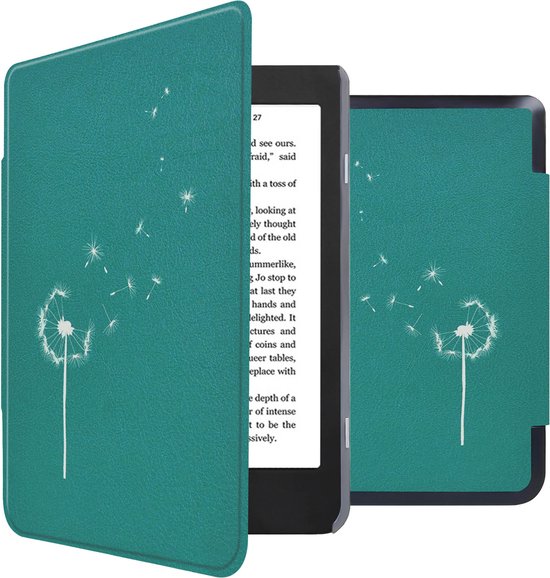 iMoshion Ereader Cover / Hoesje Geschikt voor Kobo Nia - iMoshion Design Sleepcover Bookcase zonder stand - / Green Dandelion van iMoshion