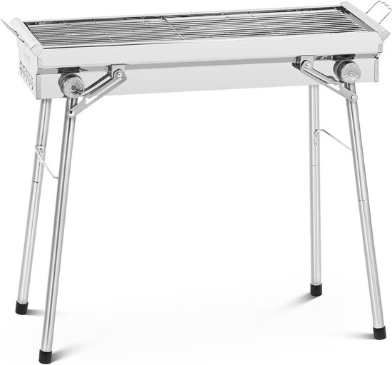 Inklapbare Houtskoolbarbecue met 2 Roosters - Compact en Duurzaam Grillen van Merkloos