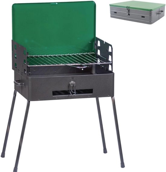 Inklapbare Houtskoolgrill met Afneembare Poten - Draagbare BBQ voor Buiten van Merkloos
