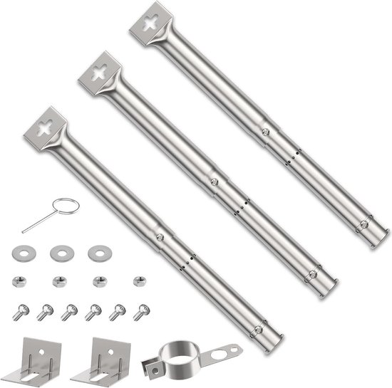 Instelbare roestvrijstalen branderaccessoires - 3 stuks, 308-449 cm Universele brander voor gasbarbecues, reserveonderdelen - Master Forge Perfect Flame Uniflame van Master Forge