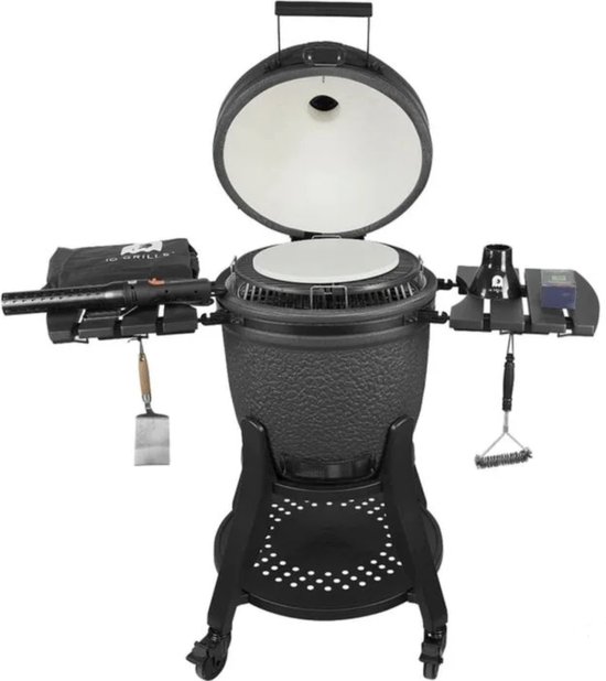 iQ Grills kamado - Barbecue - Large 22 inch - inclusief 20 accessoires - Carbon Black - Zwart van iQ Grills