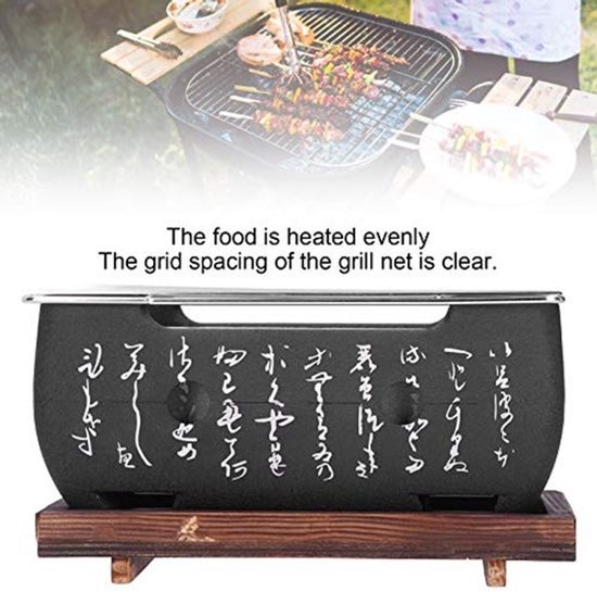 Japanse Barbecue Grill Mini Huishoudelijke Aluminium Houtskool Kachel Oven Accessoires BBQ Grill, Draagbare Voedsel Plaat Gereedschap Kachel, Ronde Aluminium Hibachi Tool voor Camping Indoor van Merkloos