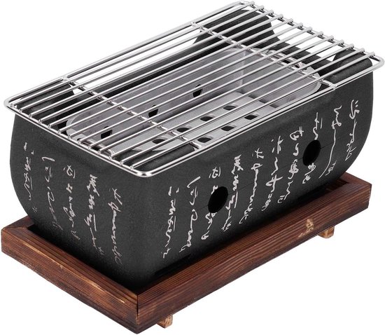 Japanse Grill Oven - BBQ Stove - Buiten Koken - Temperatuur Controle - 26 x 15 x 14 cm - Zilver