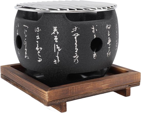 Japanse Stijl BBQ Grill - Mini Draagbare BBQ Grill - Rond Voedsel Houtskool Fornuis - Huishoudelijke Barbecue Gereedschap Accessoires voor Grillen Familie(S) van Merkloos