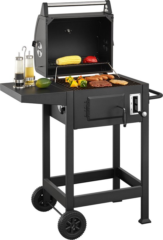 Juskys Barbecue / Houtskoolgrill / BBQ Missouri - Incl. Afdekzeil & Zijtafel van Juskys
