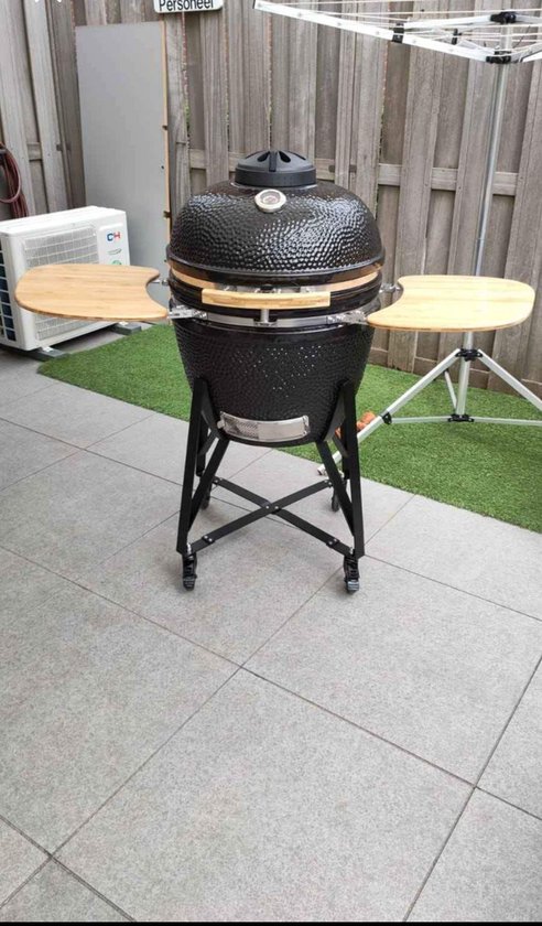 Kamado BBQ 24 Inch Extra Large | Keramische Houtskool BBQ | Divide & Conquer | Incl. Fiberglass Afdichting