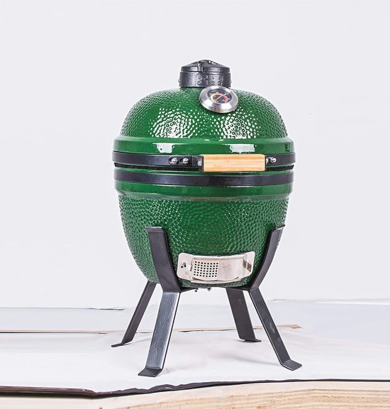 Kamado Oven BBQ Grill 14 inch - Groene Limited Edition met Standaard van Patton