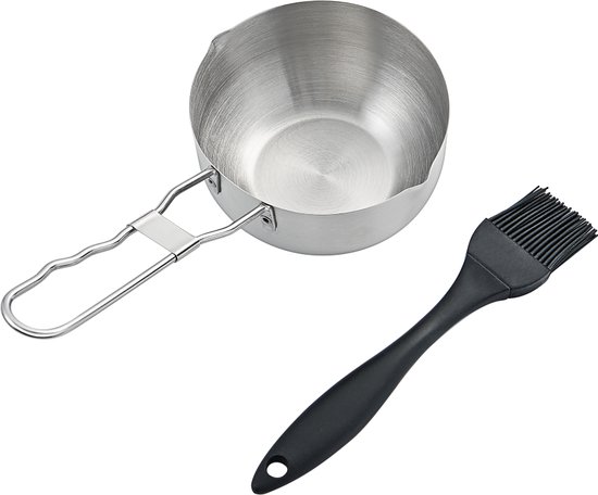 Keij Accessories - RVS Sauspannetje met silicone kwast - Spices bowl with silicone brush van Keij