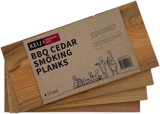 Keij Smokin' Hot - Cederhouten Rookplanken - 4 stuks van Merkloos