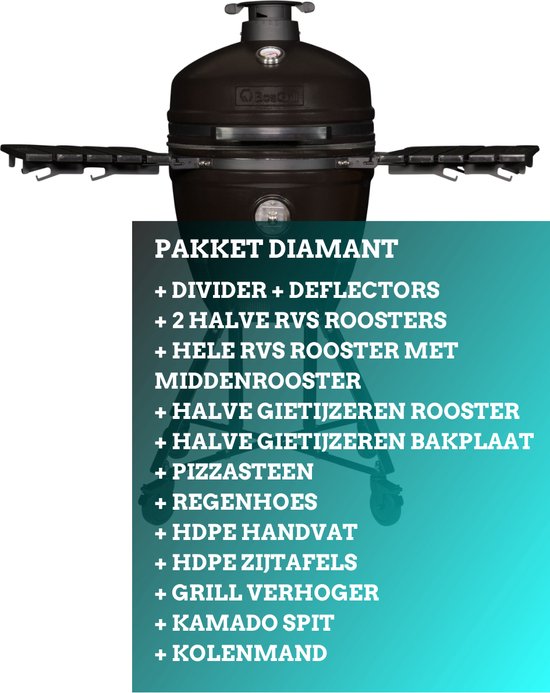 Keramische Kamado 21 inch Diamant van Fonteyn