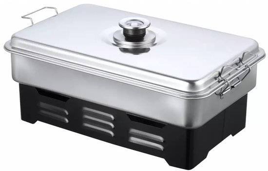 Kinghoff Balkon Roker met Thermometer - RVS, Compact en Draagbaar - Ideaal voor Vis, Kip en Vlees - Barbecue Roker - BBQ Smoker van Kinghoff