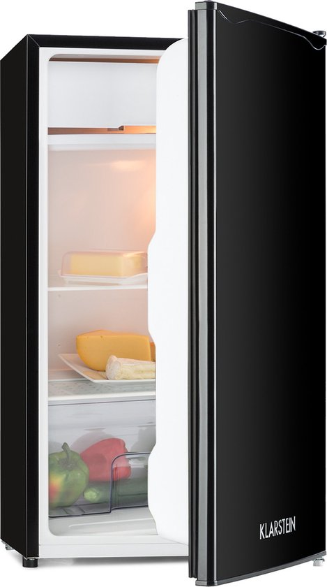 Klarstein Zelfvoorzienend Koelkast Design Koelkast - Volume: 91 Liter - 2 Niveaus - 5 Standen Thermostaat - Ijsvak - Zwart van Klarstein