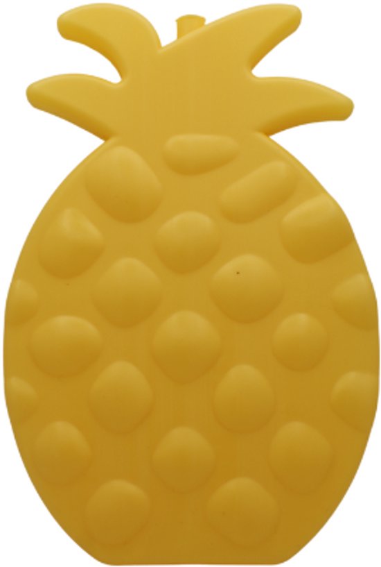 Koelelement - Ananas - Geel - 19 x 12,5 x 1,5 cm | Koelelementen voor koeltas - Ananas Vorm van Merkloos