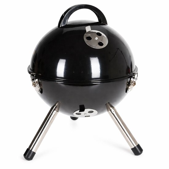 Kogelbarbecue - Ø 31 cm -Compact- Houtskool BBQ- met deksel- H43 cm van Merkloos