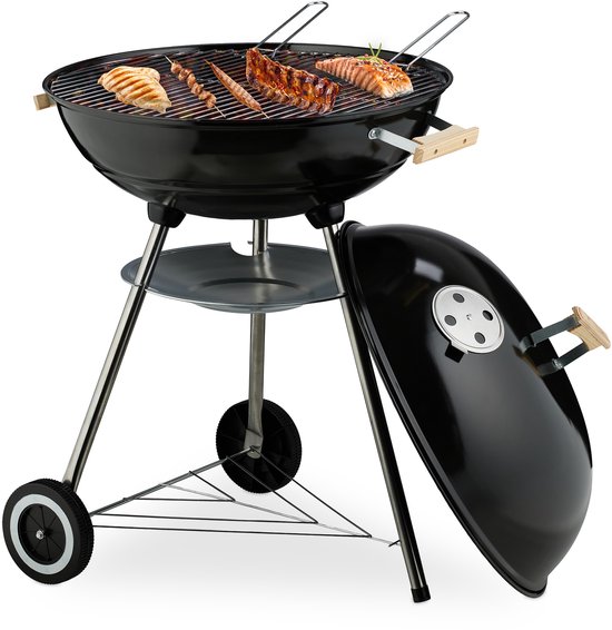 kogelbarbecue Ø 54 cm - met wielen - deksel - luchtrooster - asvanger van Merkloos