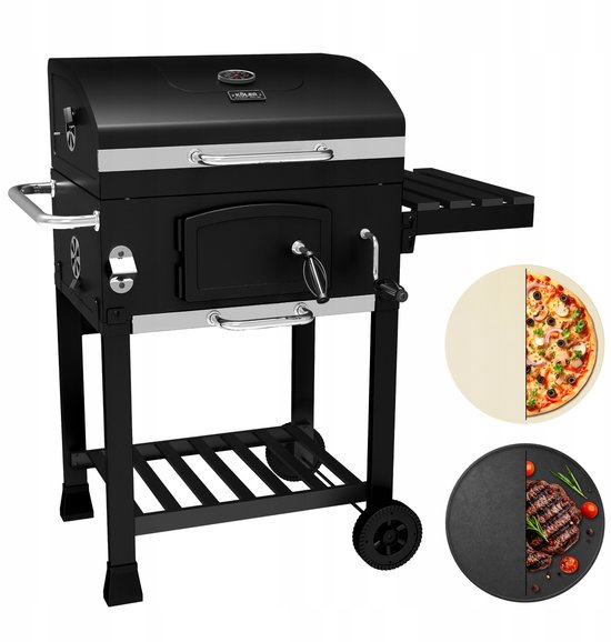 KÖLER Ember CH1 Koolgrill met Deksel, Aslade & Pizza Stee van Merkloos