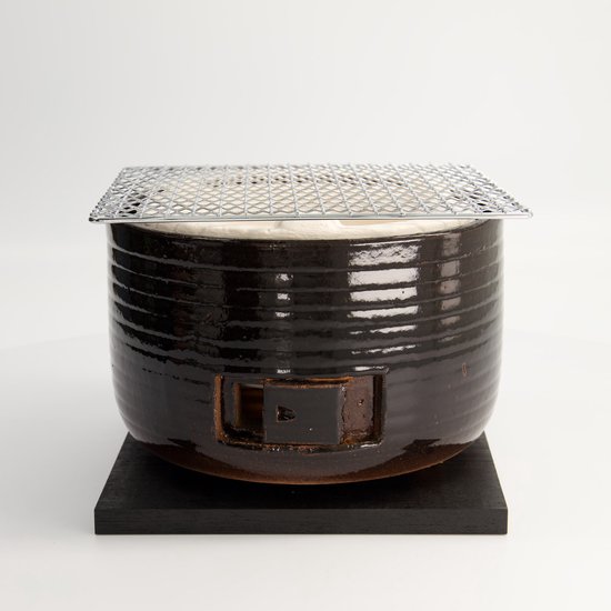 Konro Grill - Diatomite - Rond - 21.5x15.5cm van Merkloos