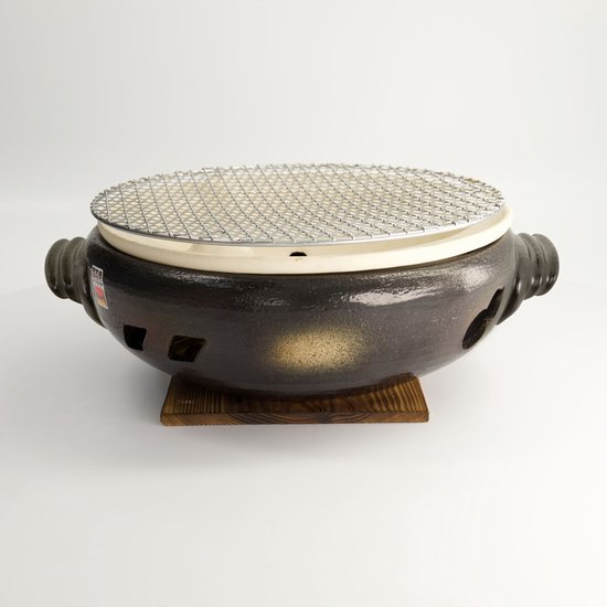 Konro Grill – Ronde Japanse BBQ – Zwart – 28 cm – Hibachi Barbecue van Merkloos