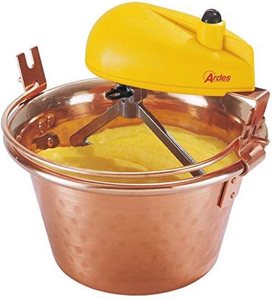 Koperen Pot 26 cm - Polenta Mixer en Jam Roerwerk met Elektromotor van Merkloos