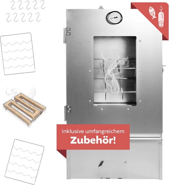 Koude Smoker met Thermometer en Accessoires - 80 x 39.5 x 27.5 cm van Grandma Shark