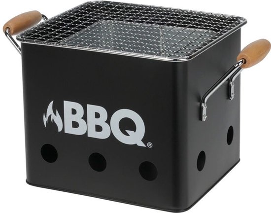 Kubus - Mini-Barbecue - mat Zwart - 18x15xH15cm van BBGRILL