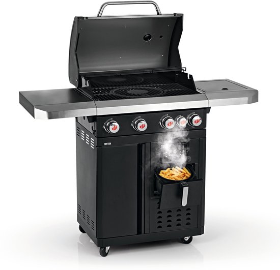 Landmann Fryton 4.1 Gasbarbecue – 3-in-1 Grillen, Bakken & Koken – BBQ met Zijbrander van Landmann
