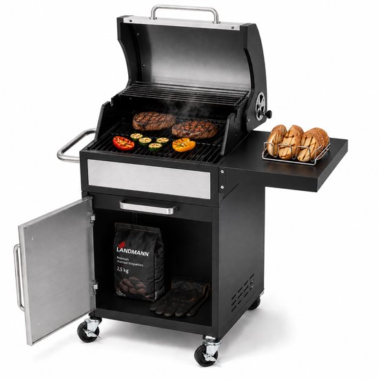 Landmann GrillChef Houtskoolbarbecue - 96 cm - Gietijzeren Rooster - Met Deksel