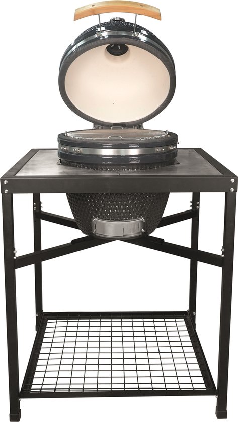 Landmann - Kamado - 18 inch - Grijs - Tafelmodel â€“ 37,5 cm grilloppervlak - Met thermometer - Met onderstel en handgrepen - Dubbelwandig & geÃ¯soleerd - BBQ Egg van Merkloos