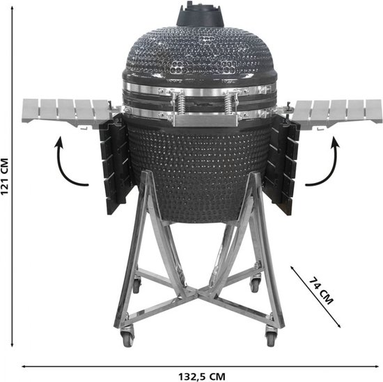 Landmann Kamado 22inch met trolley 74x132x121cm van Landmann