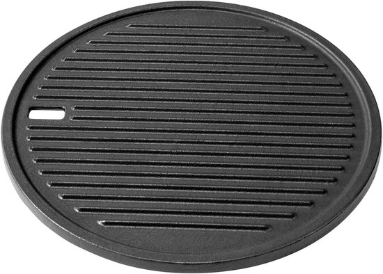 LANDMANN Modulus-grillplaat | Van geëmailleerd gietijzer | Geschikt voor het Modulus-grillsysteem | Aan beide kanten te gebruiken | Ideaal voor het bakken en braden van kleine stukken vlees en spiegeleieren [ø 30,5 cm]