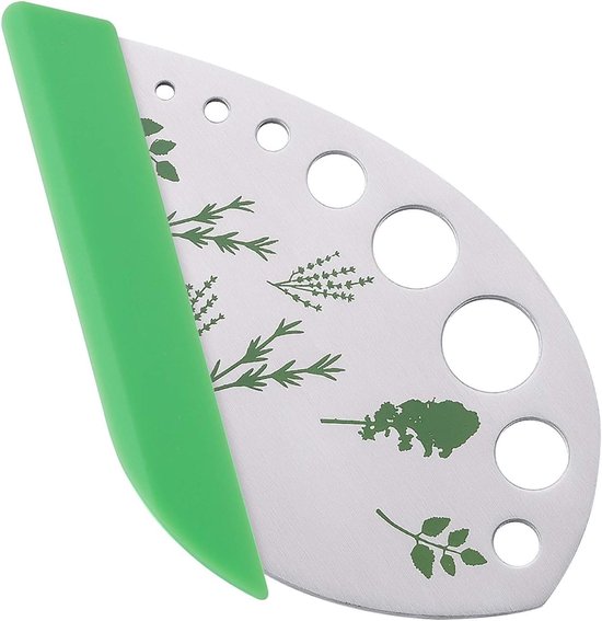 LATRAT Blad Kruidenstripper 9 gaten, roestvrij staal keukenkruiden groente blad stripper gereedschap, voor kruiden, snijbiet collard, greens, tijm, basilicum, rozemarijn van Merkloos	