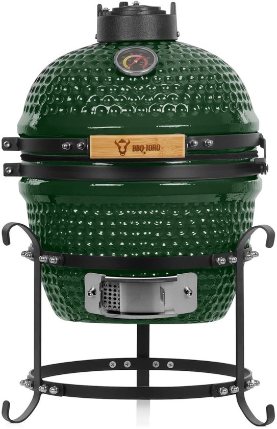 LeeuwenChoice® Generic Pro Serie - Houtskool BBQ - Mini Kamado Grill - Met Thermometer - Draagbaar & Keramisch Design van Merkloos